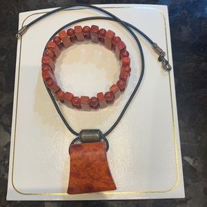 Silpada coral necklace with no name coral bracelet